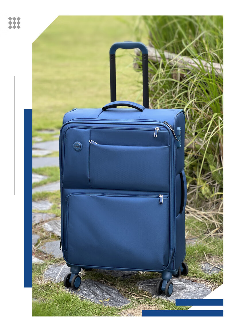 Goby Luggage, Ultra-Light Soft Oxford Fabric Suitcase, Multi-Pocket Case, 3001C Starry Black, 28-Inch Check-In Suitcase 3
