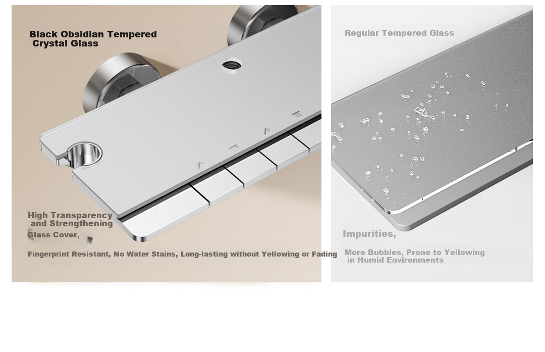 JOMOO Shower Set with Brass Piano Key Design, Descaling, Waist And Back Sprays, Massage Function, Constant Temperature, SPA Shower System 26192-695/1B 43