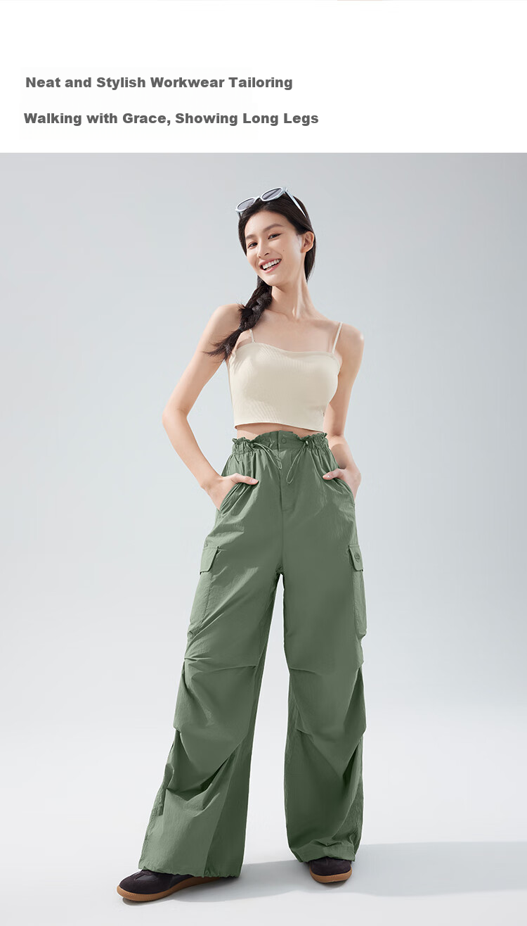 Beneunder Cargo Paratrooper Pants for Women, Quick-Dry Trousers, Loose-Fitting Hiking Casual Sports Wide-Leg Sun Protection Pants DS673 19