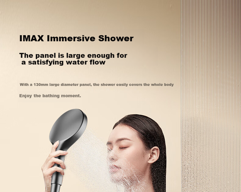 JOMOO Shower Set with Piano Key Temperature Control, Separate Shower Head IMAX Silk Rain Youth Edition 25048-695/HBS 11