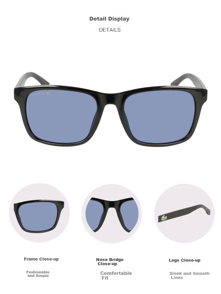 LACOSTE Men's Stylish Commuter Driving Polarized Sunglasses, Outdoor Cycling Windproof Eye Protection Sun Glasses 1