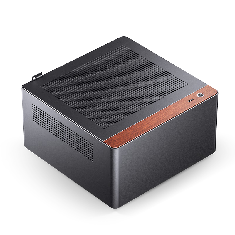 JONSBO N10 Black ITX Mini Desktop Case (3.3mm Aluminum Alloy Shell, North American Black Walnut Wood, ITX Form Factor, 4.5L Volume, 1U FLEX Power Supply)