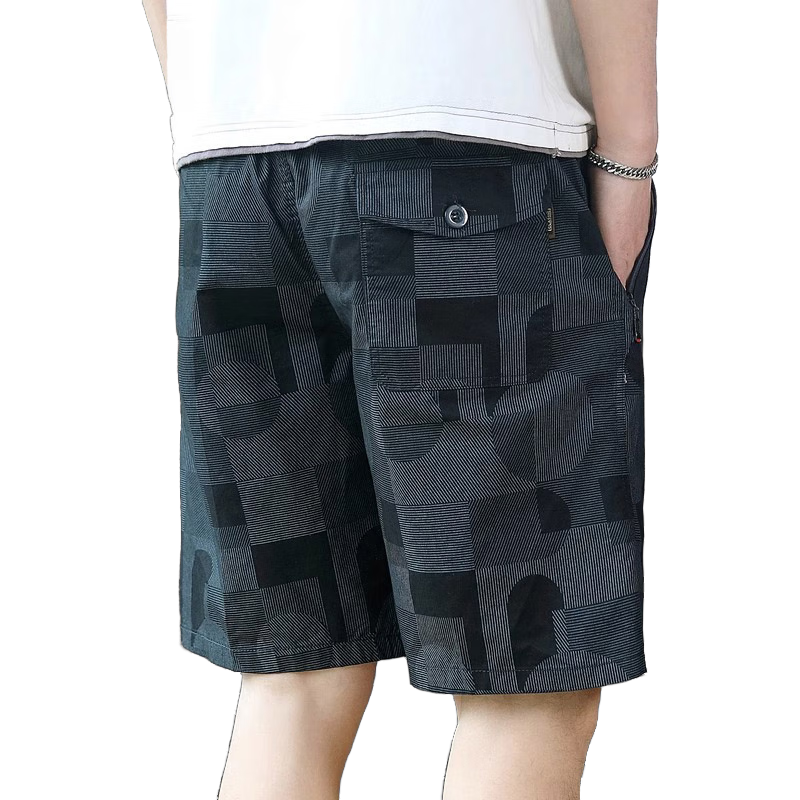 JEEP SPIRIT Men's Shorts, Sports Summer Wear Pants, Beach Casual Five-Point Shorts, American Workwear Style, Pure Cotton Mid-Length Pants