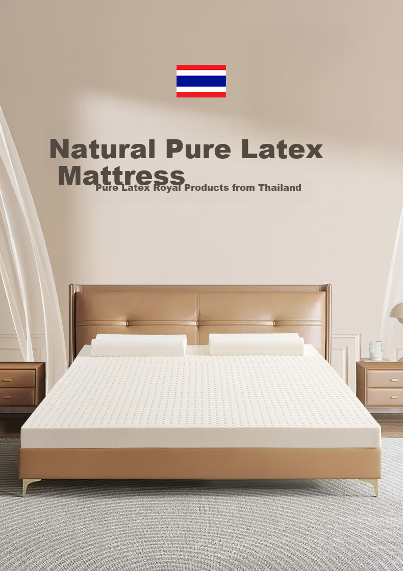 Hodo Thai Imported Natural Latex Mattress, 5cm Thick, 85D Swiss Anti-Mite Cover, 1.8m X 2m, Medium Firmness 3