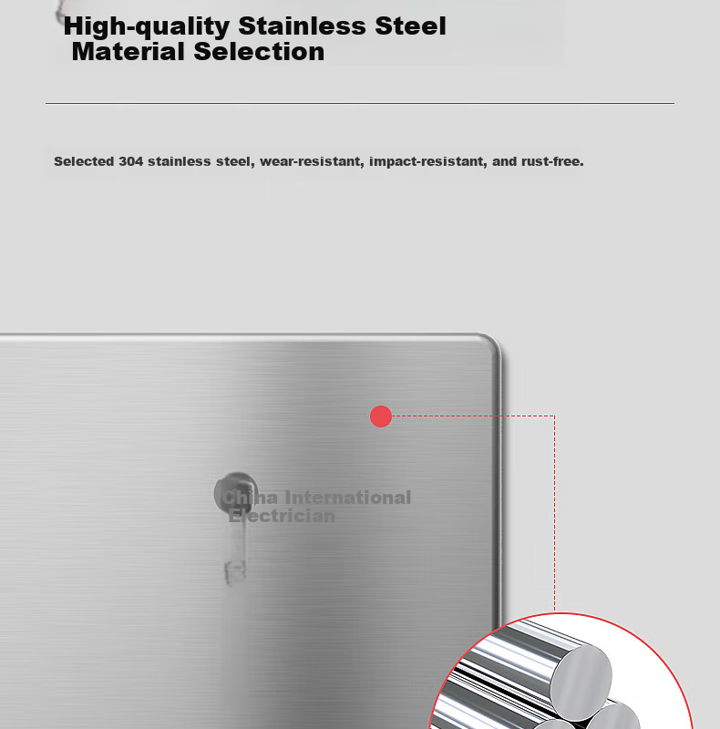 FDD Floor Socket, 86-Type Flat Push-In Floor Socket, Ultra-Thin Sliding Cover, Stainless Steel Waterproof Wall Concealed Box Floor Socket Box, Silver, Five Holes 16