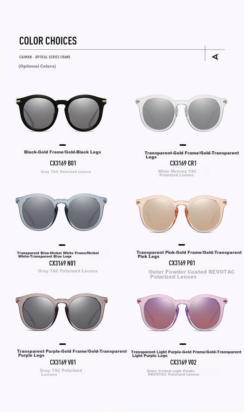 CAXMAN Sunglasses for Women, Large Cat-Eye Frame Polarized Sunglasses, UV Protection, Sun-Blocking, Fashionable Glasses for Driving And Car Use 4