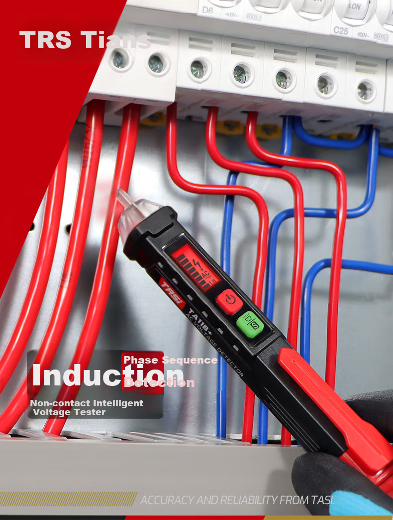 Teansi Digital Non-Contact Voltage Tester with Smart Sensor, Multi-Functional Electric Pen TA11B+ 1