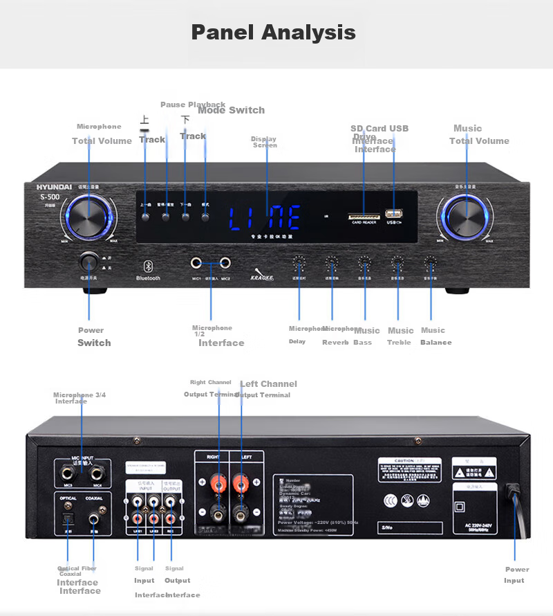 HYUNDAI BK10 Professional Small to Medium-Sized Conference Room Audio System, Wall-Mounted Speakers, Bluetooth Amplifier, Wireless Microphone Combination for Teaching, Training, And Shop Systems Equipment 14