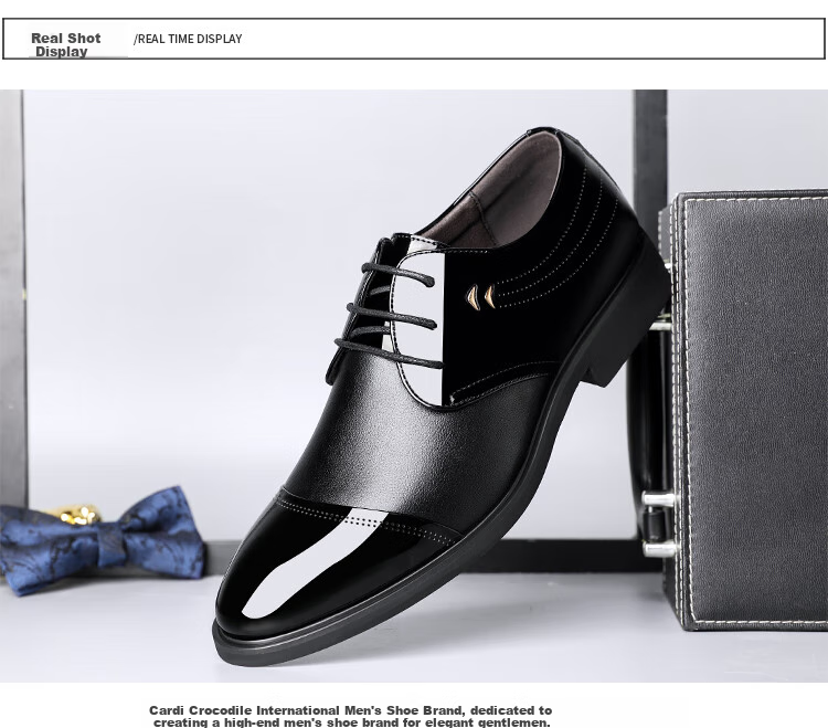 CARTELO Men's Shoes, Business Formal Shoes, Low-Top Trendy Lace-Up Leather Shoes for Work, 1057 Black, Size 41 9
