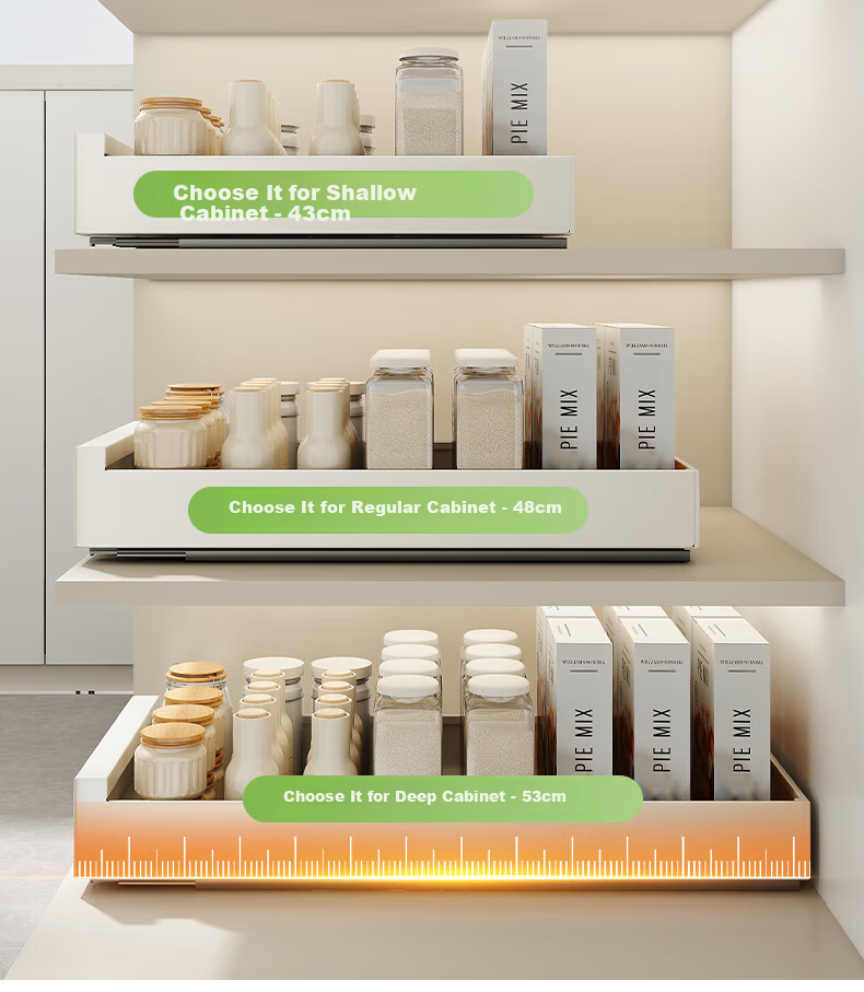 Shuaishi Pull-Out Kitchen Storage Rack, Drawer Dish Rack, No-Drill Cabinet Organizer, Spice Rack, Multifunctional Storage Cabinet 8