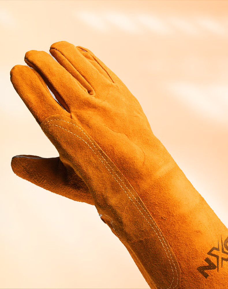 NXG Leather Welding Gloves, Thickened And Extended, Wear-Resistant, Heat-Resistant, Full Leather, Electric Welding Insulation, Anti-Scalding, Anti-Electrical Arc Spark, Welding Protective Gloves, X73 10