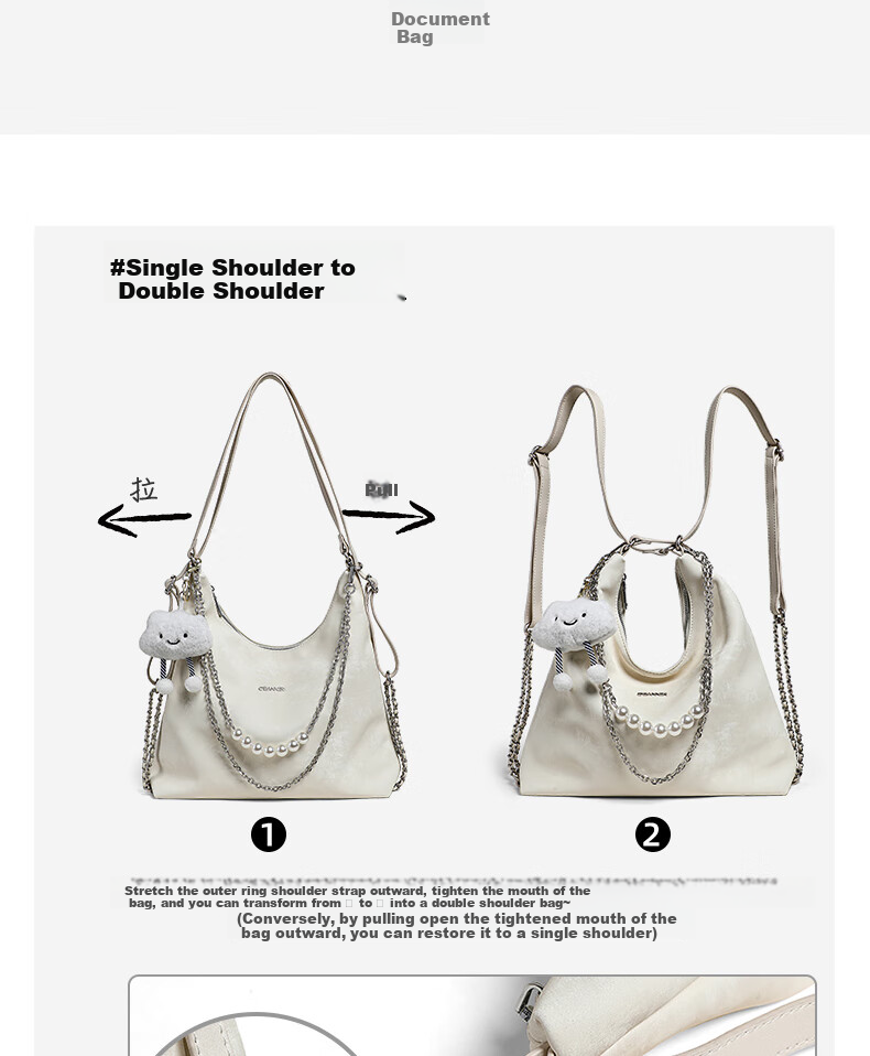 C.BANNER Leather Handbag for Women, Shoulder Bag, Crossbody Bag, Light Luxury Underarm Bag, Brand Birthday Gift for Girlfriend on May 20 4