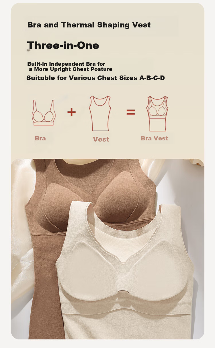 MiiOW [Cross Back Support] Women's Bra with Built-In Chest Pads, Beautiful Back Warm Vest, One-Piece Bra for Outer Wear Or Inner Layering 2