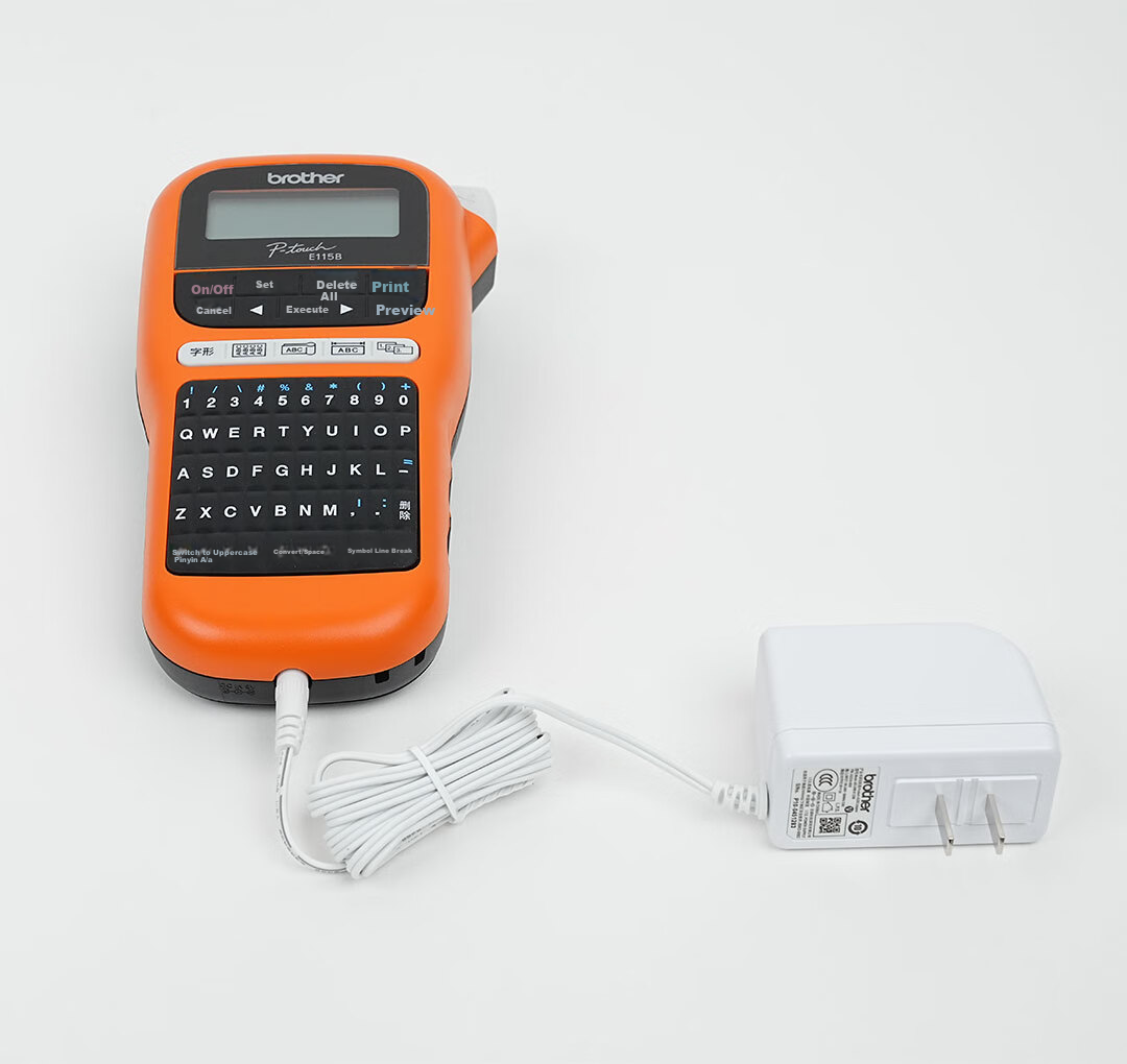 Brother PT-E115B Label Printer TZe Ribbon Cartridge 3.5-12mm for Power And Telecom Industries, Adhesive Portable Handheld Cable Network Wiring Labeling Machine Sticker Printer 1