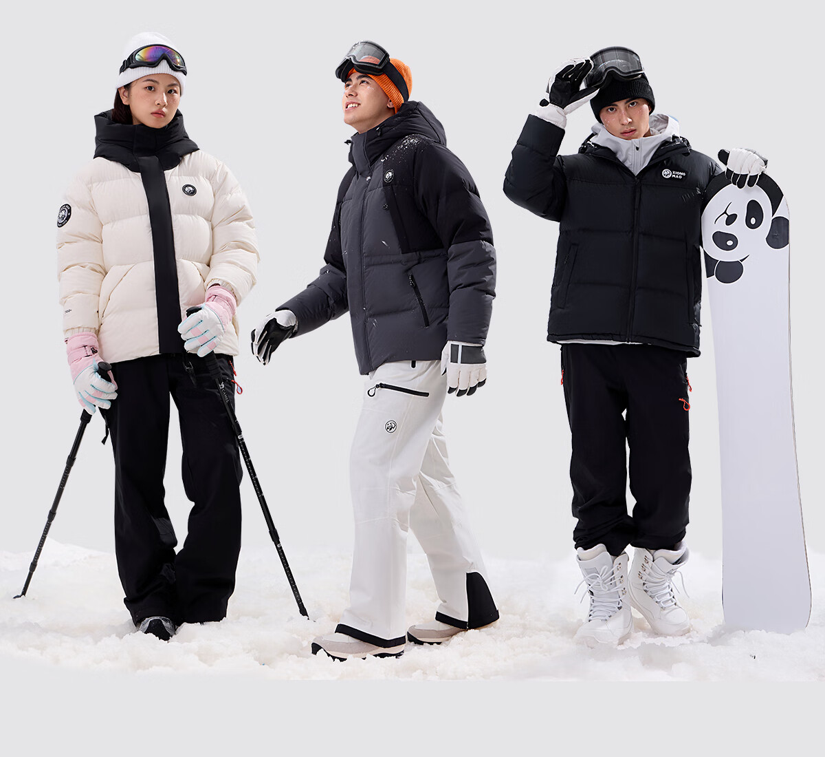 Panda Camel Series Three-Proof Single-Board Ski Pants Unisex Windproof Water-Repellent Straight-Leg Wide-Leg Outdoor Pants 8652 Black, M 12