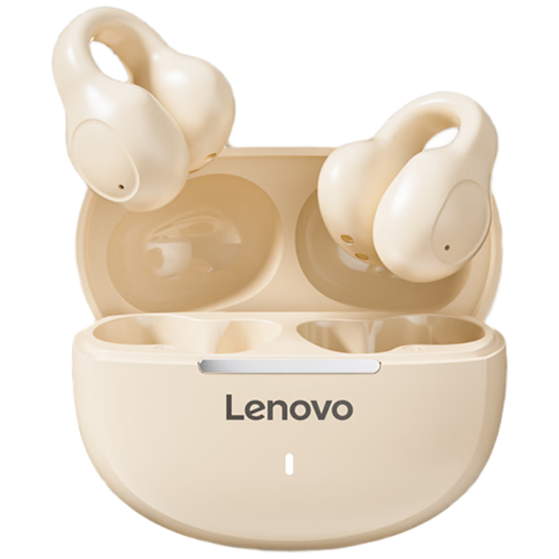 Lenovo Bluetooth Earphones, Clip-On Open-Ear Design, Bluetooth 5.4 Wireless Sports Music Gaming Headset, HD Calling, Long Battery Life, 2026 Popular Model EA420, Moon Rock White