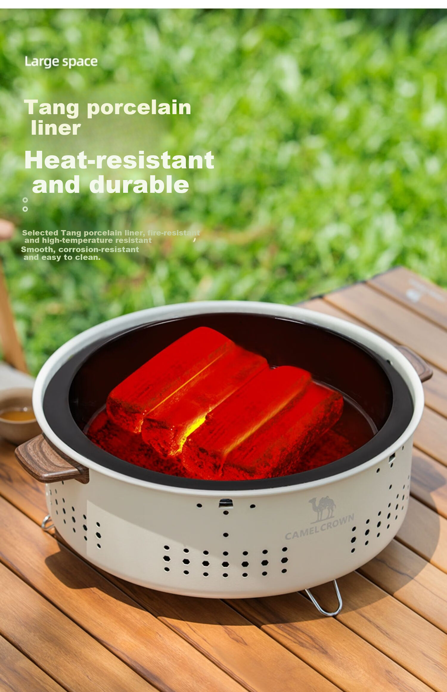 CAMELJEANS Tea Brewing And Grilling Plate, Korean-Style Barbecue Grill, Outdoor Portable Non-Stick Pan for Camping Stove, 174BJ35743 12