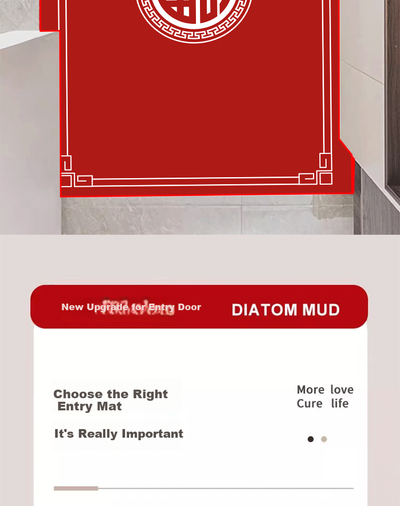 Zunchao Entrance Door Mat, Non-Slip Floor Mat for Home Entrance, New Year Red Foyer Foot Mat, 60*90cm 4