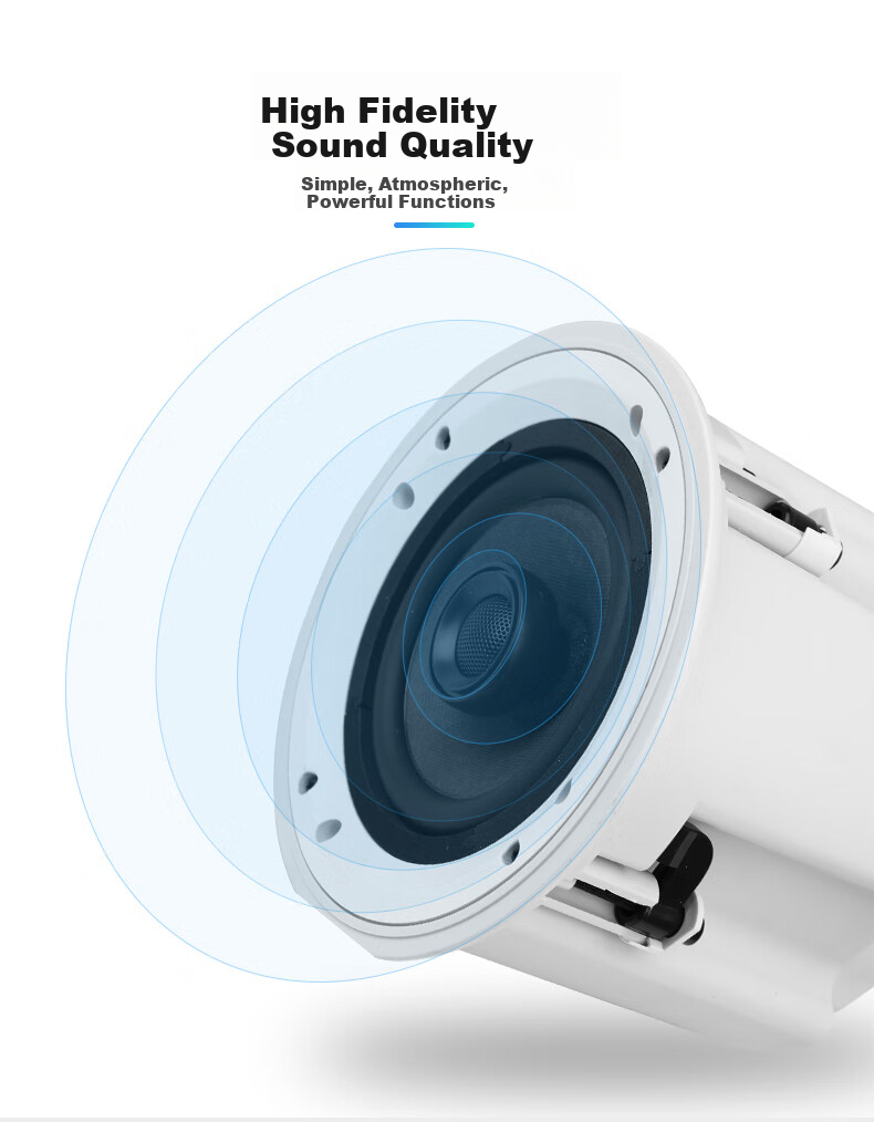 Newmine D9 Wireless FM Coaxial Ceiling Speaker, Home And Office Broadcast Background Music Active Wireless Ceiling Loudspeaker 5