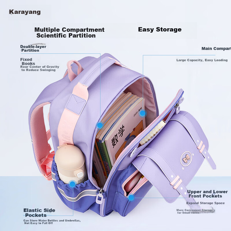Детский рюкзак KALA·Y Cloud Backpack 3.0, ультралегкий, для начальной школы (1-4 классы), унисекс, 18 л
