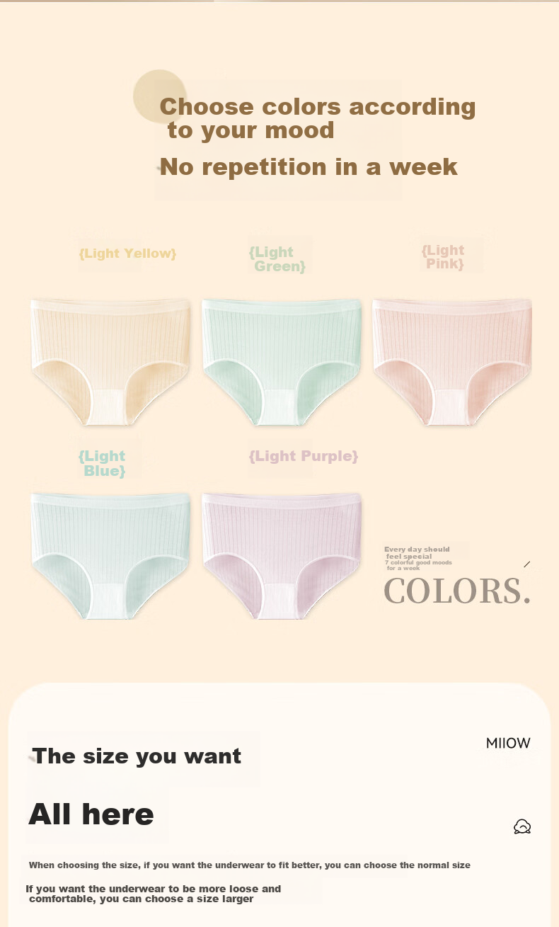 MiiOW Disposable Underwear for Women, High-Waist, Pure Cotton Crotch, Sterilized, Large Size, Postpartum, Maternity, Travel, Business Trip, No-Wash, Daily Disposable 4