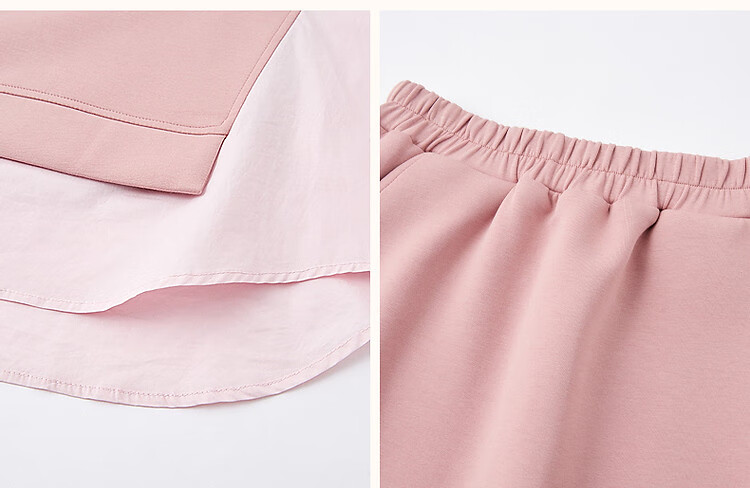 Dme 350G Air Layer Set Spring Autumn Fashion Colorblock Sweatshirt and Elastic Waist Split Skirt Two-Piece Set for Women 10