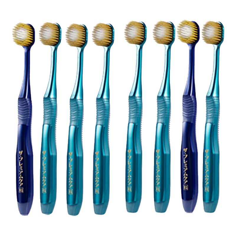 EBISU 65-Hole Medium Bristle Toothbrush, Fresh Breath, Gum Protection, Oral Care, Teeth Cleaning, 8 Pieces Family Pack, Random Colors
