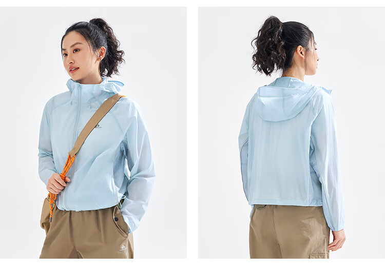 Pioneer Camp Women's Summer Sun Protection Jacket, Outdoor UV-Resistant Lightweight Breathable Sun Protection Coat UPF50, Glacier Blue, Size S 14