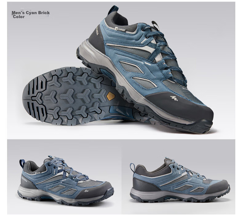 DECATHLON Men's MH100 Low-Top Outdoor Mountain Waterproof Non-Slip Shock-Absorbing Breathable Hiking Shoes, Dark Green, Size 42-2467875 12