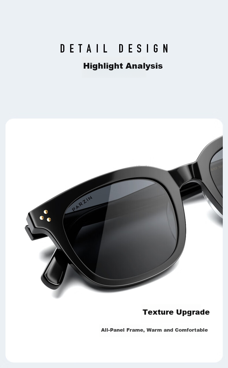 PARZIN Sunglasses, Unisex Fashion D-Type Frame Glasses, Sun Protection Driving Trendy Sunglasses PZ7771 8