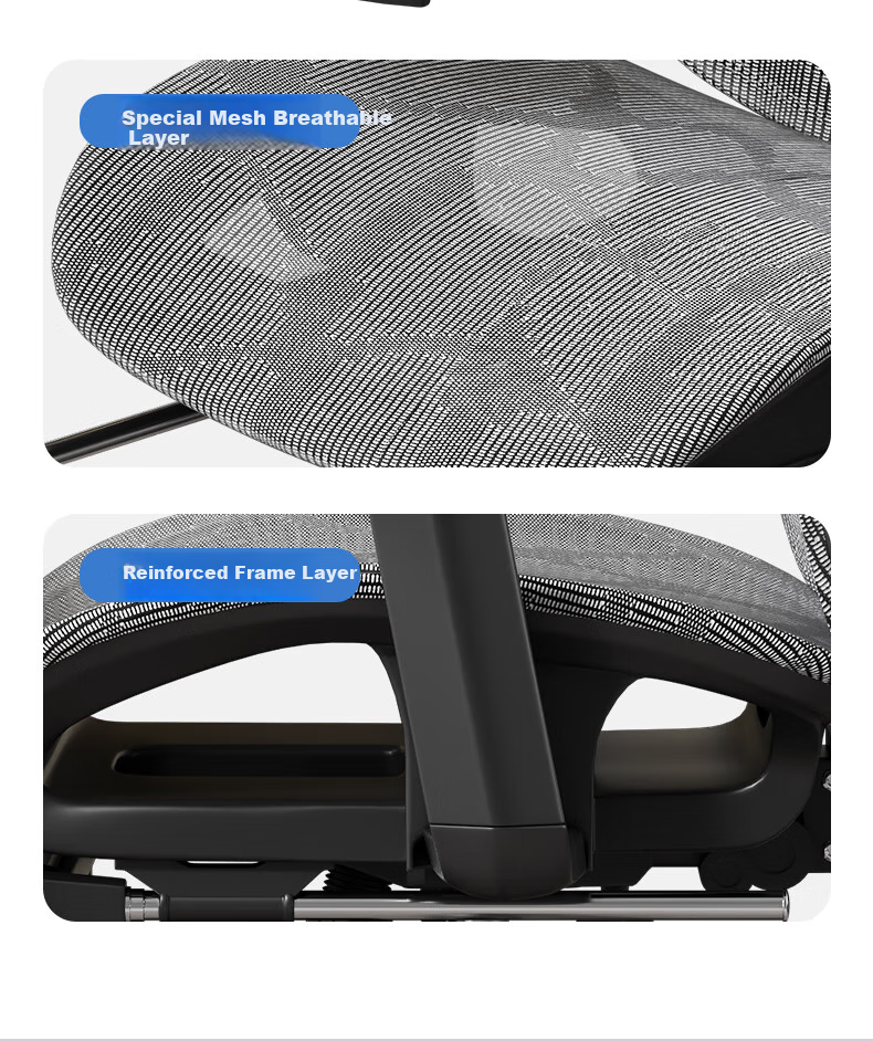 BECAUSES Ergonomic Chair, Multifunctional Adjustable Nap Reclining Computer Chair, Comfortable Office Chair for Long Sitting, Gaming Chair 0815T 11