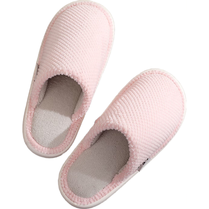 GUOLUOFEI Spring And Autumn Cotton Slippers for Men And Women, Indoor Home Slippers, All Seasons Cotton Slides, Pink, Size 40-41