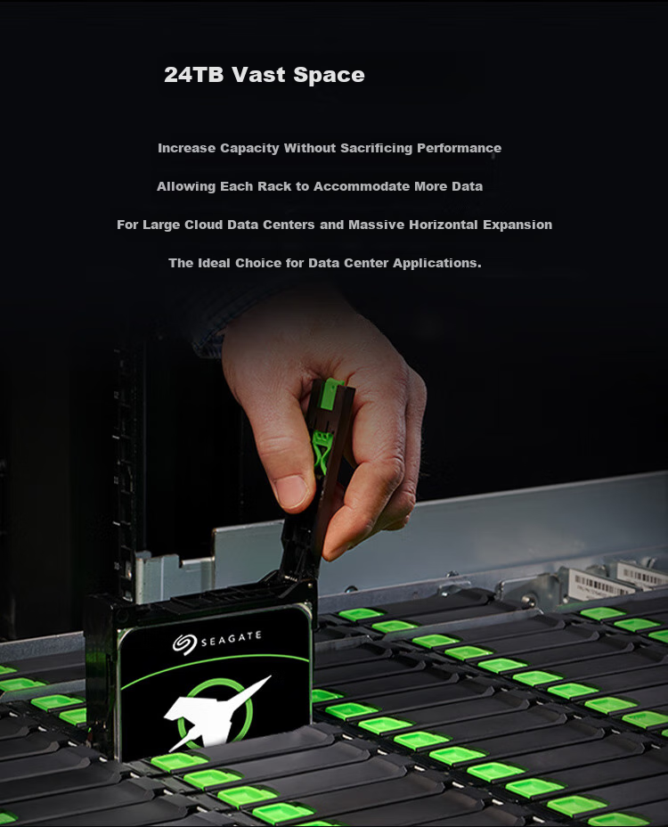 SEAGATE Enterprise Hard Drive, 24TB, 512MB Cache, 7200RPM, CMR Vertical Recording, SATA X24 Series, ST24000NM002H 3
