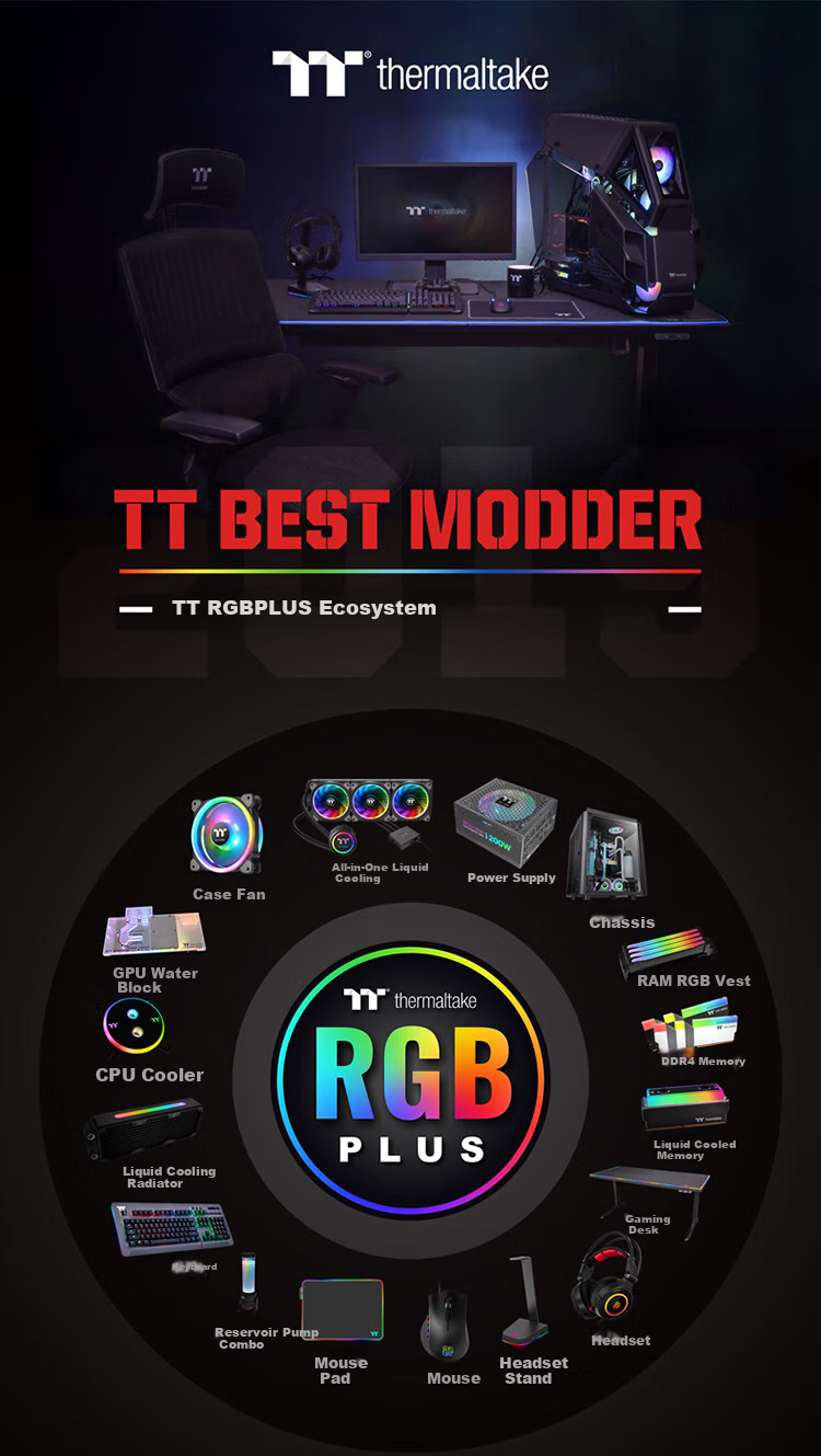 Thermaltake (Tt) Steel Shadow Wind S Black Case Water-Cooled Computer Tower (Supports EATX/Tempered Glass Side Panel/Supports 360mm Water Cooling/High Compatibility/4090 Graphics Card) 18