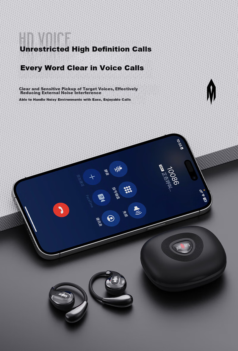AIRMARS FORSMARTPHONE Bluetooth Headphones, Wireless Earphones, In-Ear Style, Active Noise Cancellation, Stereo Surround Sound, Long Battery Life, Bone Conduction Concept, Compatible with Apple And Huawei, ABO13, Off-White 9