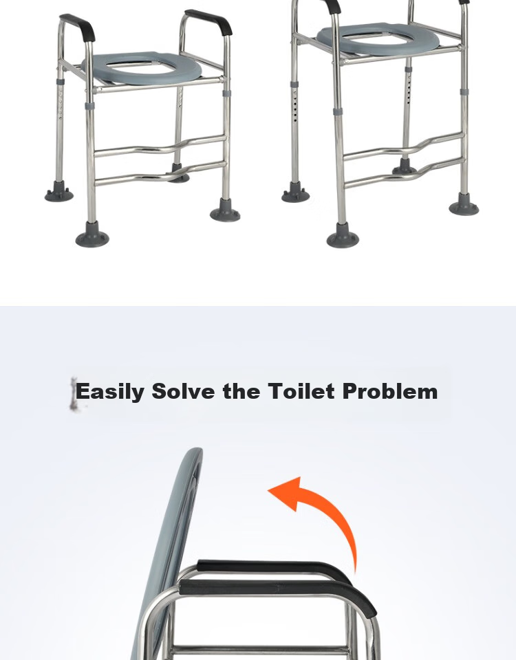 Yagao Toilet Height-Increasing Chair, Adjustable Height with Armrests for Elderly, Bathroom Stool, Simple Design, Commode Chair for Hip Replacement Surgery Recovery 7