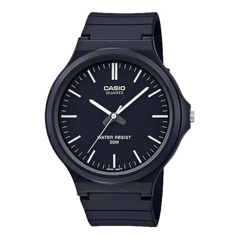 Casio Men's Watch, Small Black Dial, Analog Student Exam Watch, Unisex Couple's Quartz Watch for Men And Women, MW-240