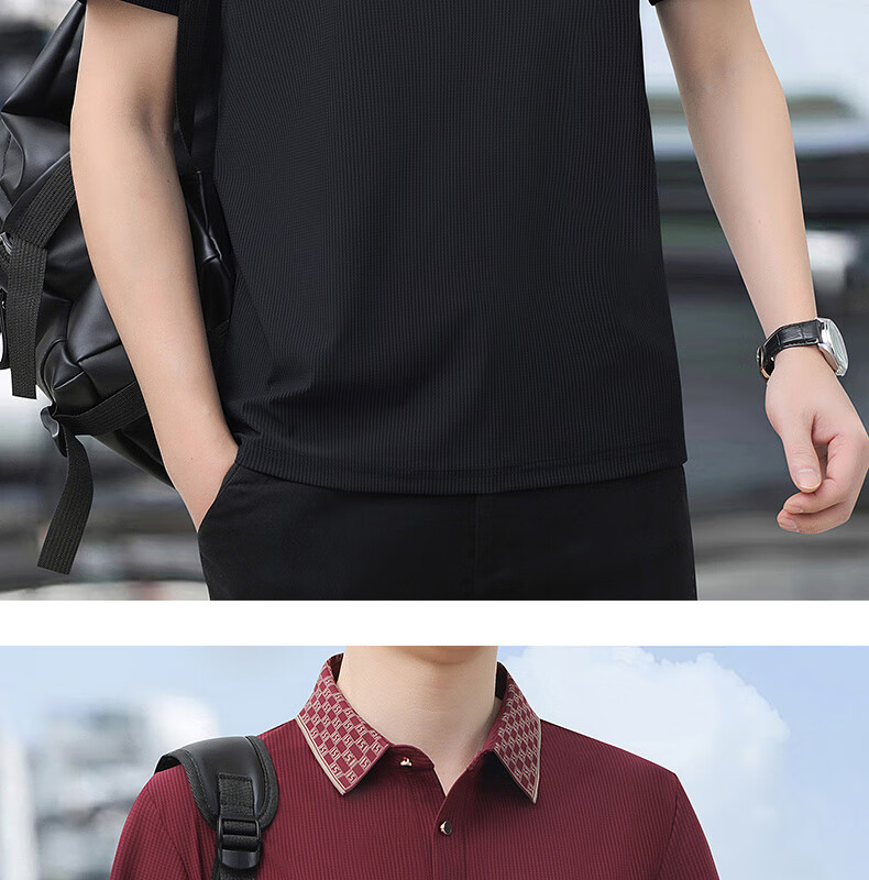 JEEP Short-Sleeve Polo Shirt T-Shirt for Men, Father's Day Gift, Turn-Down Collar, Summer Casual, Middle-Aged And Young, New Style, Business Loose Half-Sleeve 11