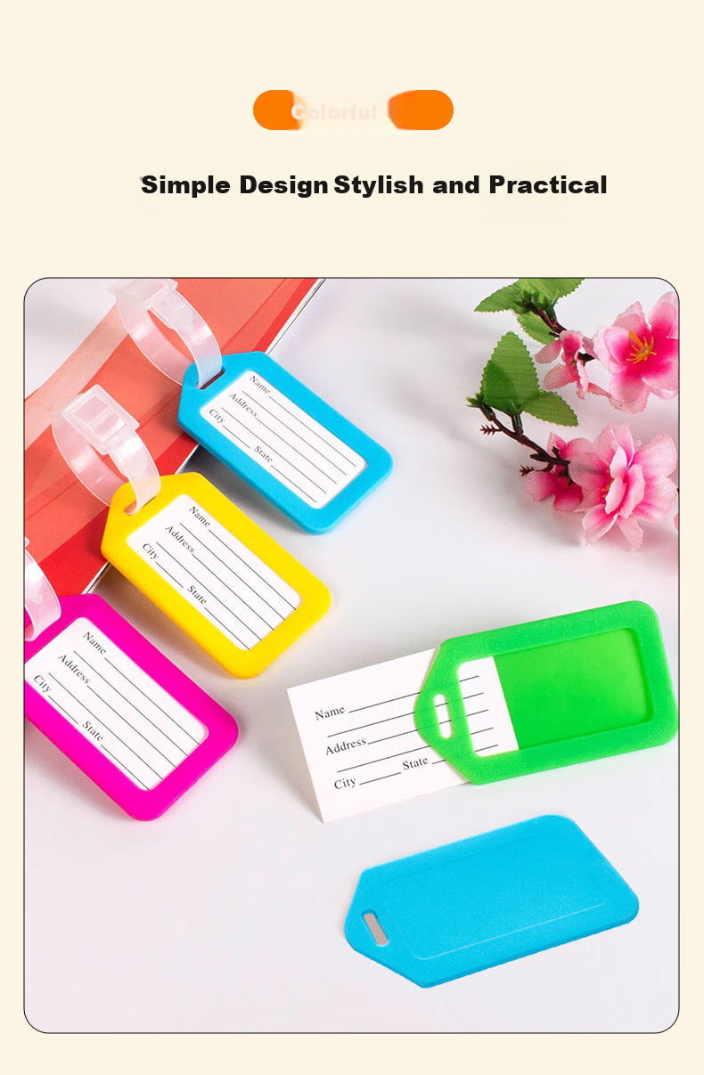 Befon Luggage Tags, Suitcase Identification Tags, Hanging Tags, Carry-On Tags, Name Tags, Key Tags, Trolley Case Tags, Anti-Loss Luggage Accessories, Dark Colors, 6-Pack, 2092 5
