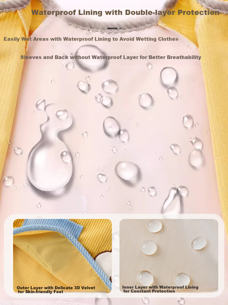 9I9 Baby Eating Cover-Up, Long-Sleeved Waterproof, Kindergarten Drawing Clothes, Infant Reverse Wear Clothing, Anti-Dirt A164 4