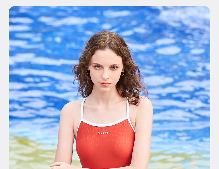 PULASSI Women's Swimsuit, 2025 New Style One-Piece Triangle Swimwear for Swimming Pools, Competitive Speed Swimwear, Film Red, 2XL 2