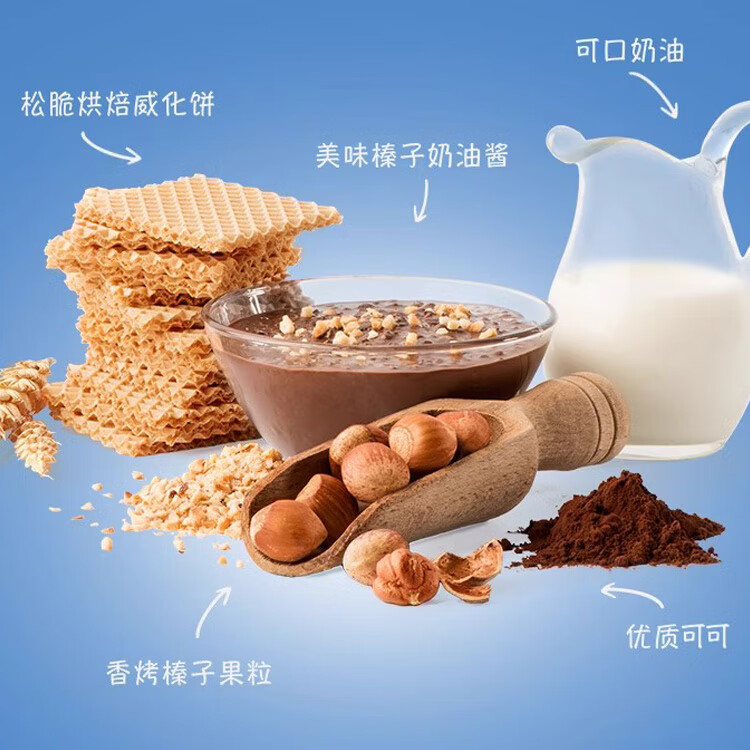 Knoppers优力享 德国进口 牛奶巧克力榛子威化饼干75g3片休闲零食夹心饼干