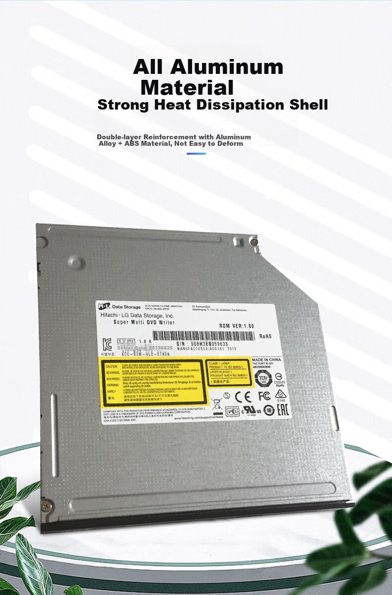 H·L Data Storage Hitachi-LG Optical Storage, Laptop Burner Chip, 9.0mm Thickness, SATA Interface, GUE1N 8