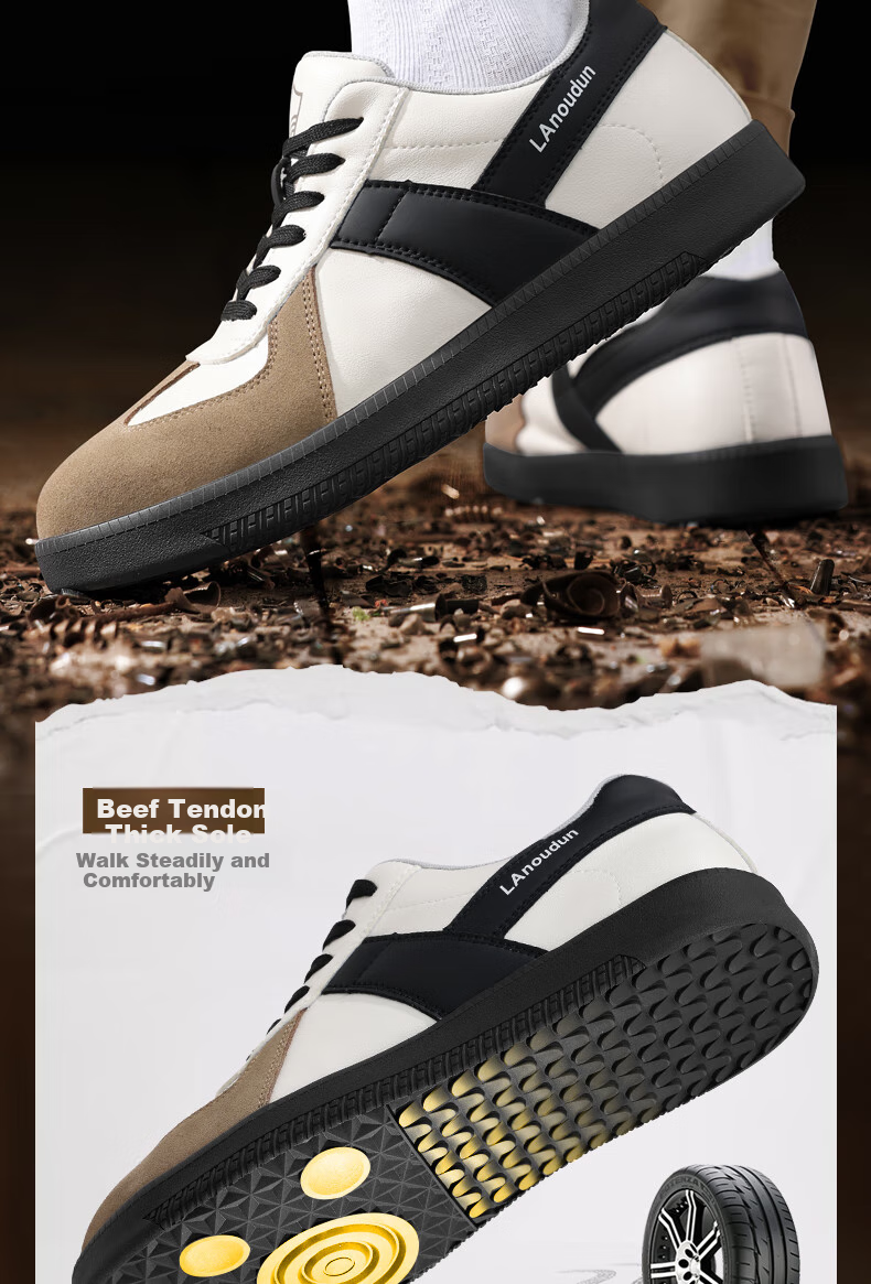 Lanoudun Safety Shoes for Men, Steel Toe Cap, Puncture-Resistant, Lightweight Work Boots, Non-Slip Training Shoes D237 Size 41 8