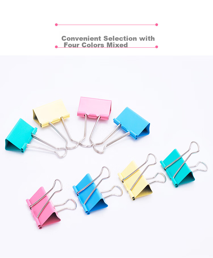 SUNWOOD 25mm Colorful Binder Clips/metal Paper Clips/bill Clips/long Tail Clips, Office Supplies, 48 Pieces/tube, 2014 3