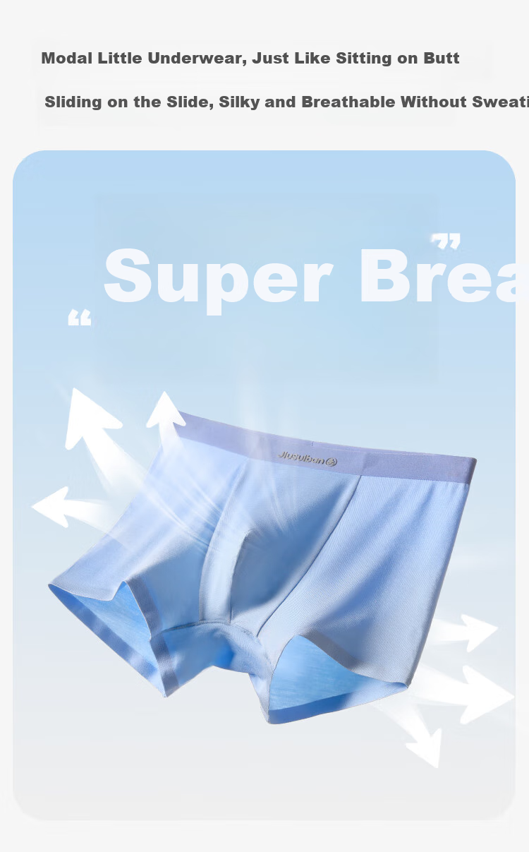 Jiusuiban Children's Underwear, Boys' Modal with Silk Bottom, Boxer Briefs, for Older Kids, 7A Antibacterial Shorts, 505023Z 7