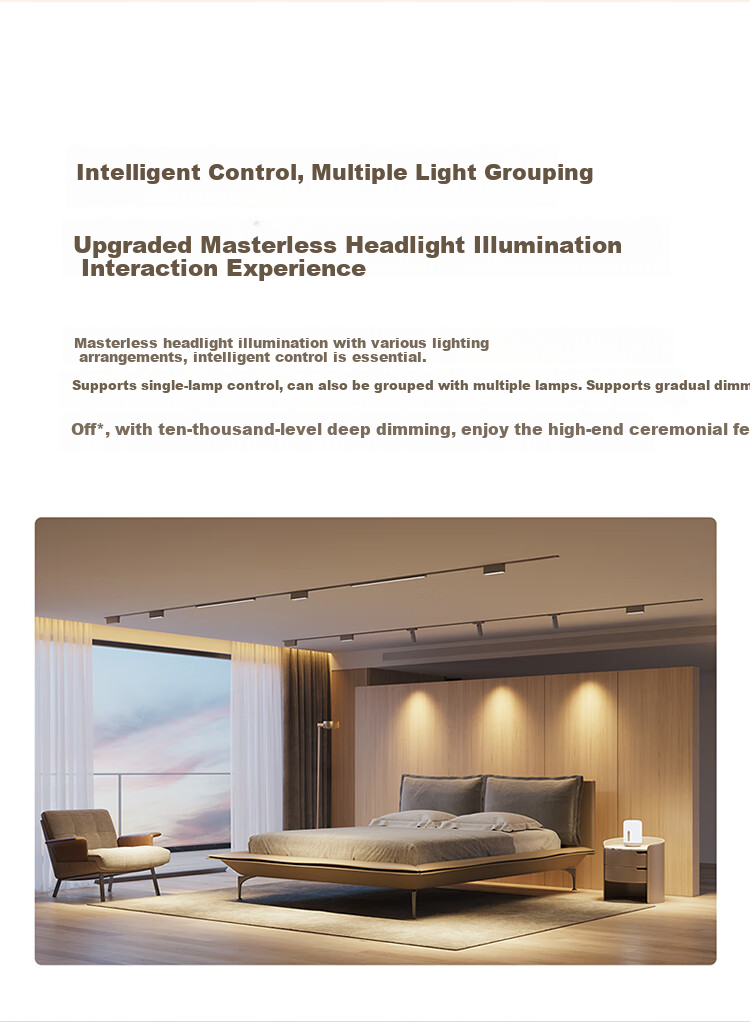 Mijia Magnetic Track, GaN Power Supply, 120W Surface-Mounted Lighting without Main Light, Whole-House Package for Living Room And Bedroom, Modern Style 8
