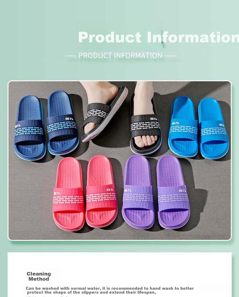 Huili Solid Color Simple Couple Slippers, Bathroom Indoor And Outdoor Fashionable Wear-Resistant Soft-Soled Outdoor Beach Sandals, Men's Style HL01801, Blue, Size 41 7
