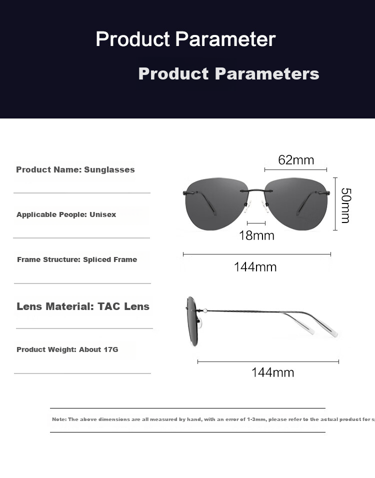 Bertha Polarized Sunglasses for Men, Imported Titanium Material, Specialized for Driving, Photochromic, Frameless, Ultra-Light, for Driving And Fishing 21