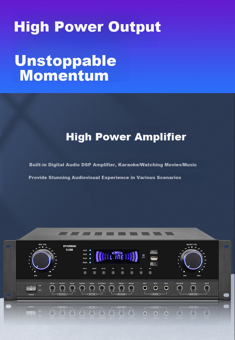 HYUNDAI Modern HY110K Home KTV Sound System Set, All-In Voice-Controlled Karaoke Machine, Living Room Singing Sound System Complete Equipment 4